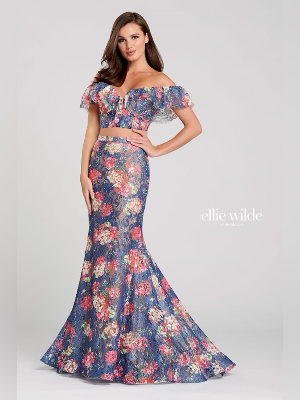 ELLIE WILDE BY MON CHERI floral lace fit and flare two-piece gown
EW120099